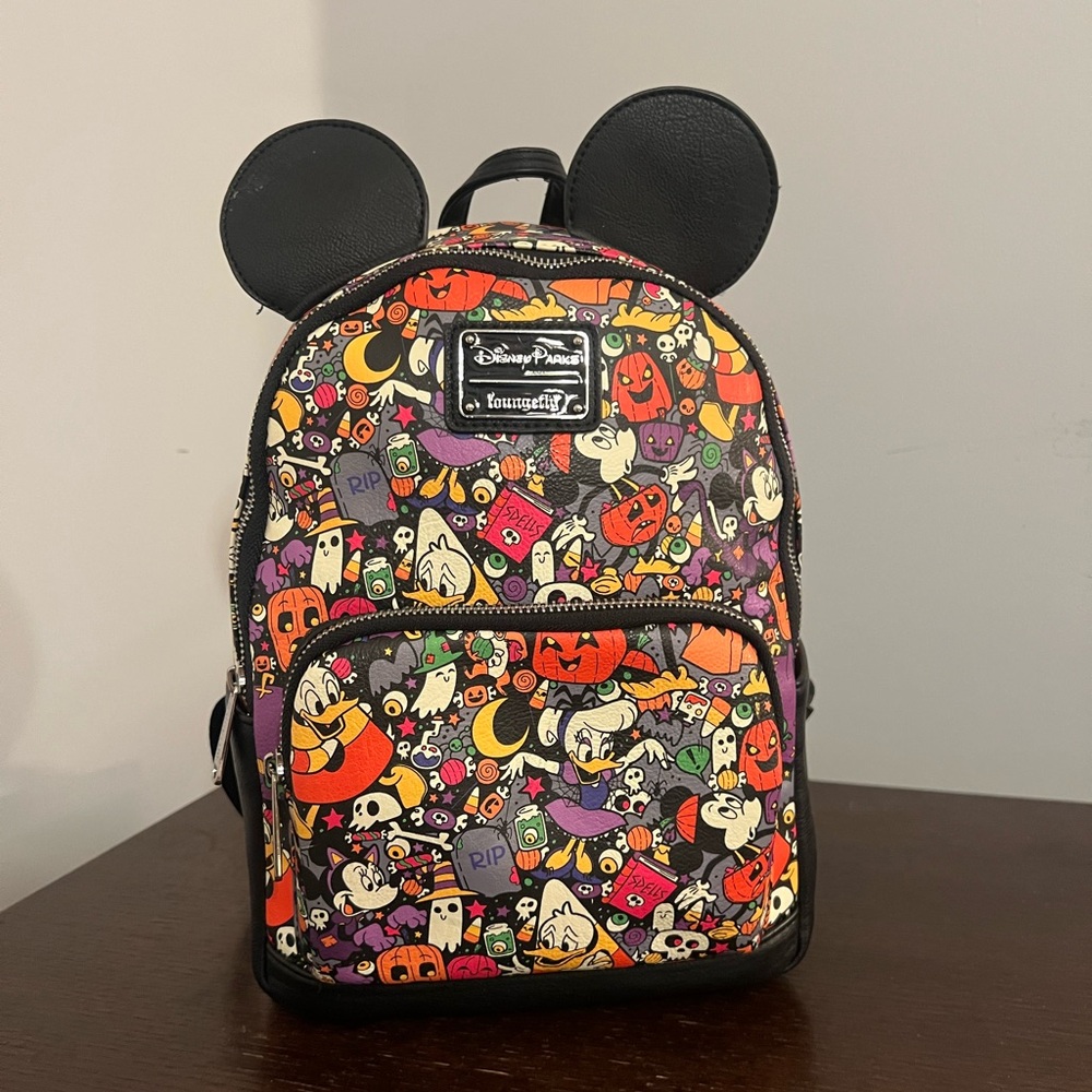 Loungefly Disney Halloween Backpack with Black and Orange